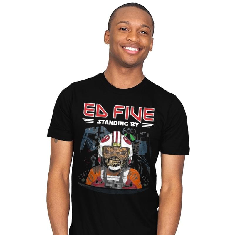 Ed Five Standing By - Mens T-Shirts RIPT Apparel Small / Black