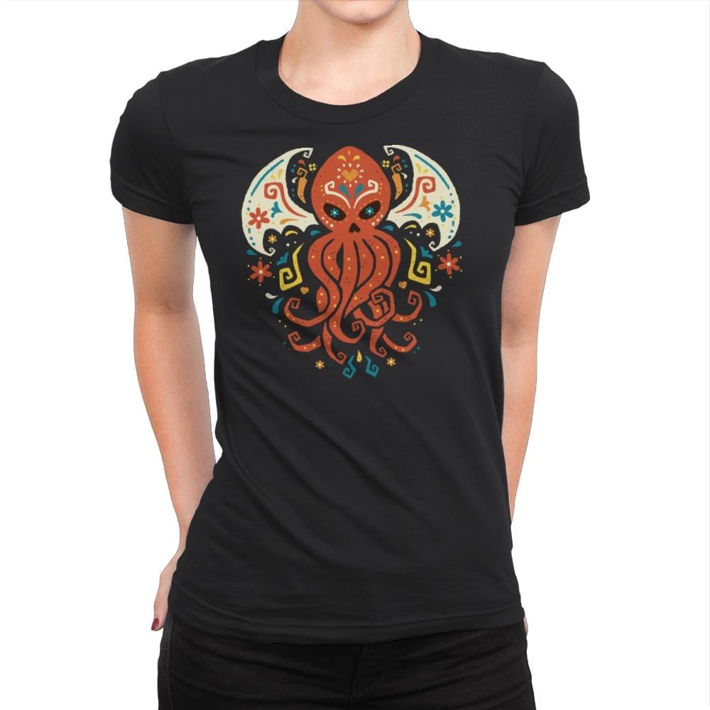 El dia del Cthulhu - Womens Premium T-Shirts RIPT Apparel Small / Black