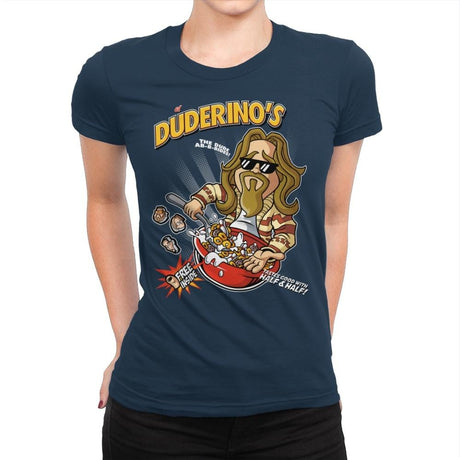 El Duderino's - Womens Premium T-Shirts RIPT Apparel Small / Midnight Navy