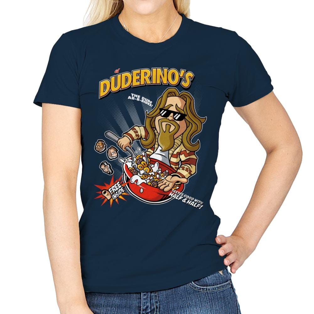 El Duderino's - Womens T-Shirts RIPT Apparel Small / Navy