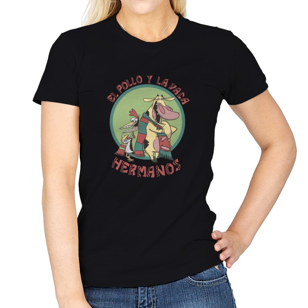El Pollo y La Vaca Hermanos - Womens T-Shirts RIPT Apparel Small / Black