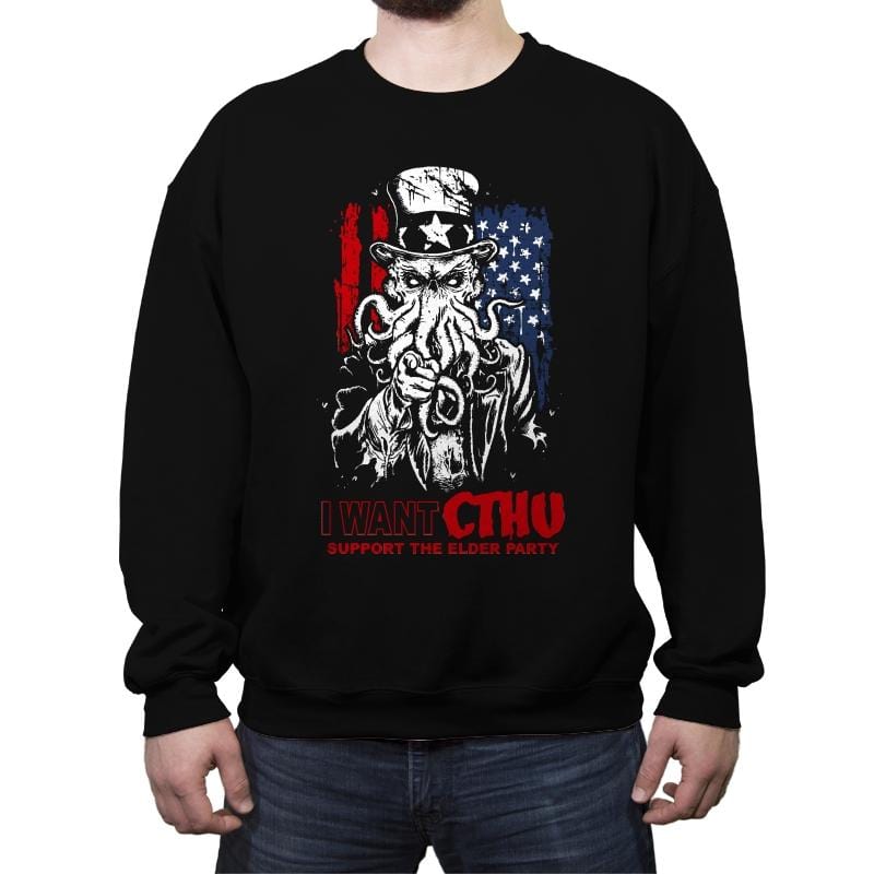 Elder Party - Crew Neck Sweatshirt Crew Neck Sweatshirt RIPT Apparel Small / Black