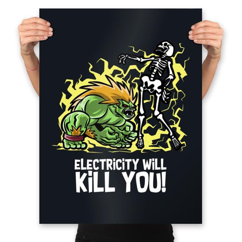 Electricity will Kill You - Prints Posters RIPT Apparel 18x24 / Black
