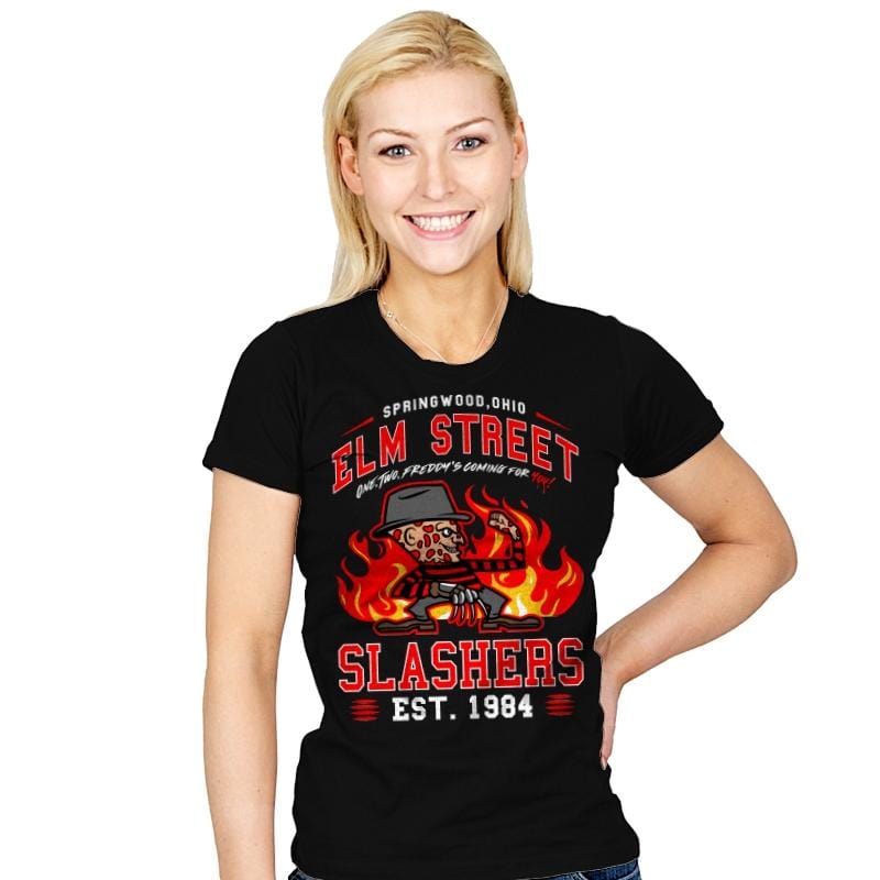 Elm Street Slashers - Womens T-Shirts RIPT Apparel Small / Black