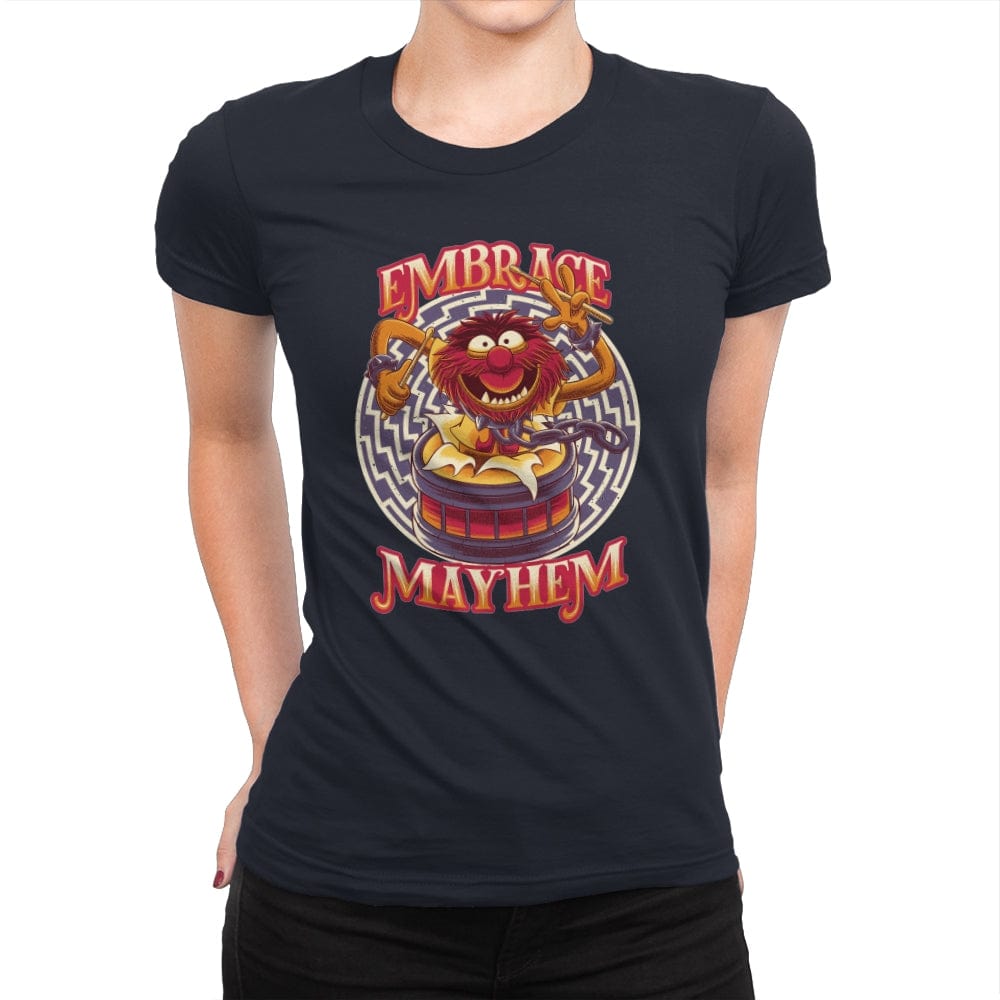 Embrace Mayhem - Womens Premium T-Shirts RIPT Apparel Small / Midnight Navy