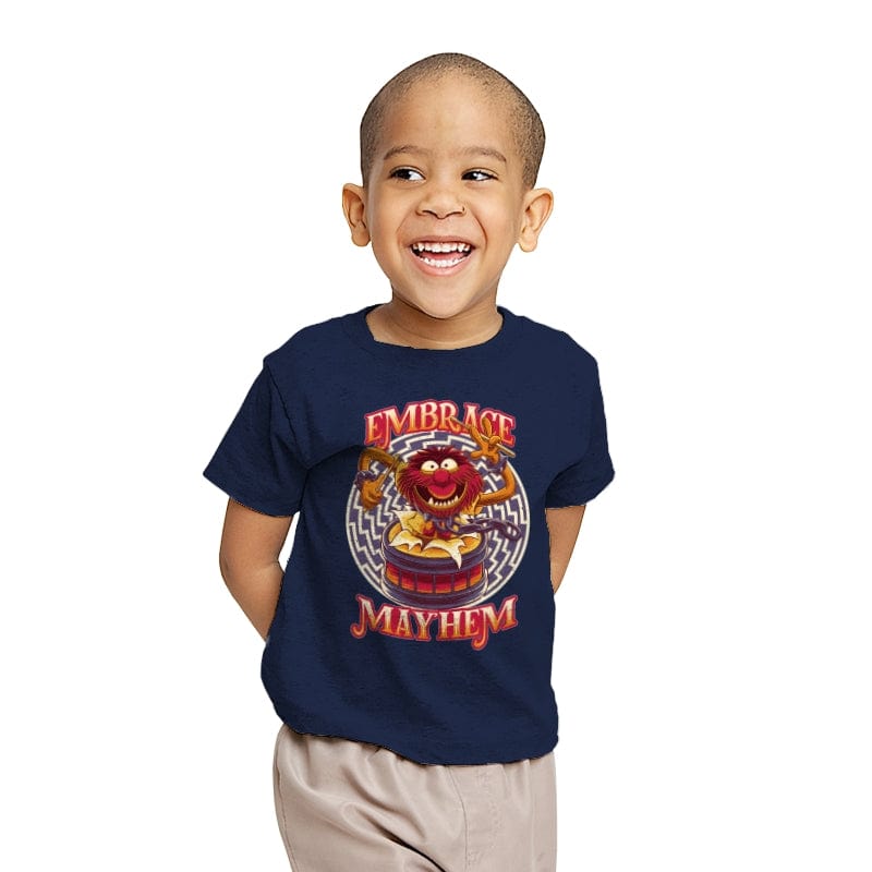 Embrace Mayhem - Youth T-Shirts RIPT Apparel X-small / Navy