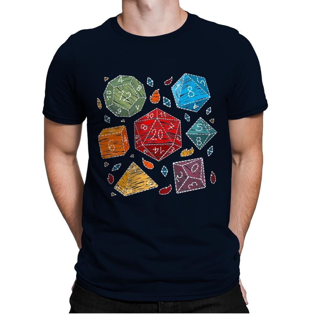 Embroidery Dice - Mens Premium T-Shirts RIPT Apparel Small / Midnight Navy