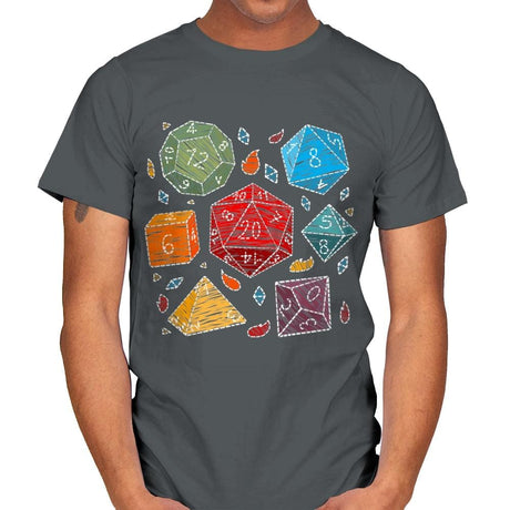 Embroidery Dice - Mens T-Shirts RIPT Apparel Small / Charcoal