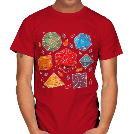 Embroidery Dice - Mens T-Shirts RIPT Apparel Small / Red