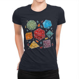 Embroidery Dice - Womens Premium T-Shirts RIPT Apparel Small / Midnight Navy