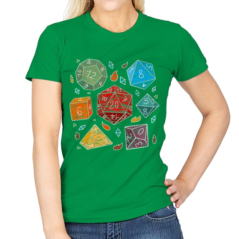Embroidery Dice - Womens T-Shirts RIPT Apparel Small / Irish Green
