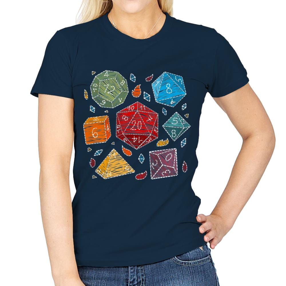 Embroidery Dice - Womens T-Shirts RIPT Apparel Small / Navy