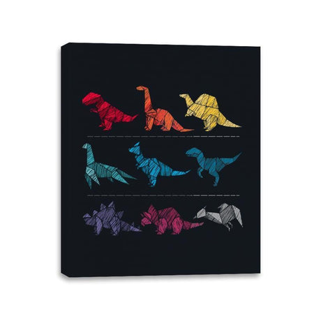 Embroidery Dinosaurs - Canvas Wraps Canvas Wraps RIPT Apparel 11x14 / Black