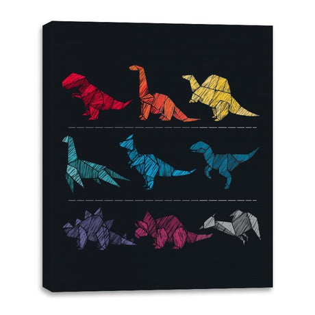 Embroidery Dinosaurs - Canvas Wraps Canvas Wraps RIPT Apparel 16x20 / Black