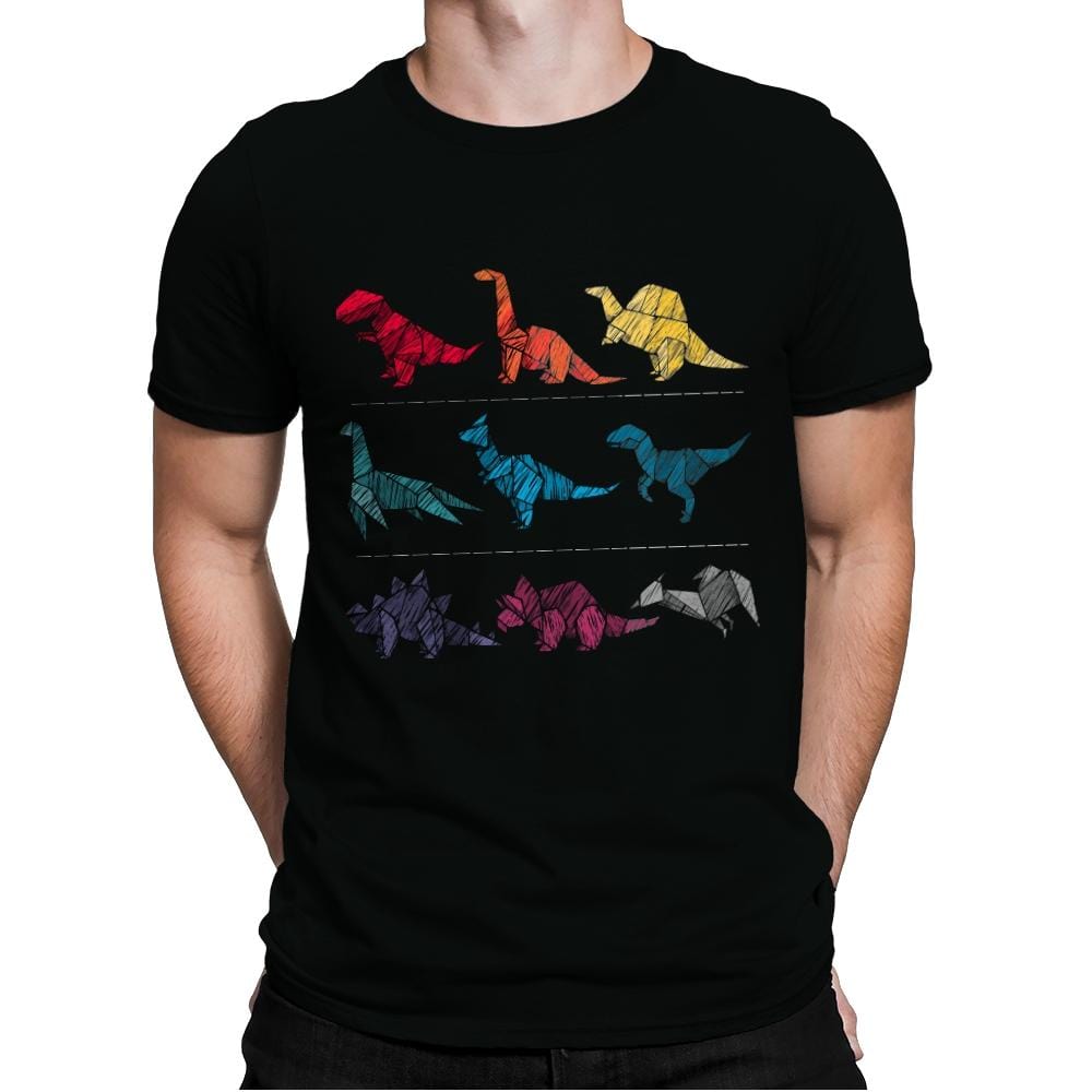 Embroidery Dinosaurs - Mens Premium T-Shirts RIPT Apparel Small / Black