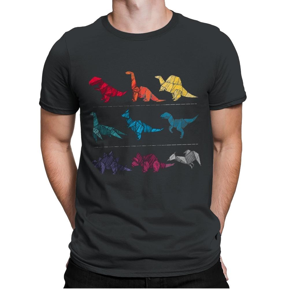 Embroidery Dinosaurs - Mens Premium T-Shirts RIPT Apparel Small / Heavy Metal