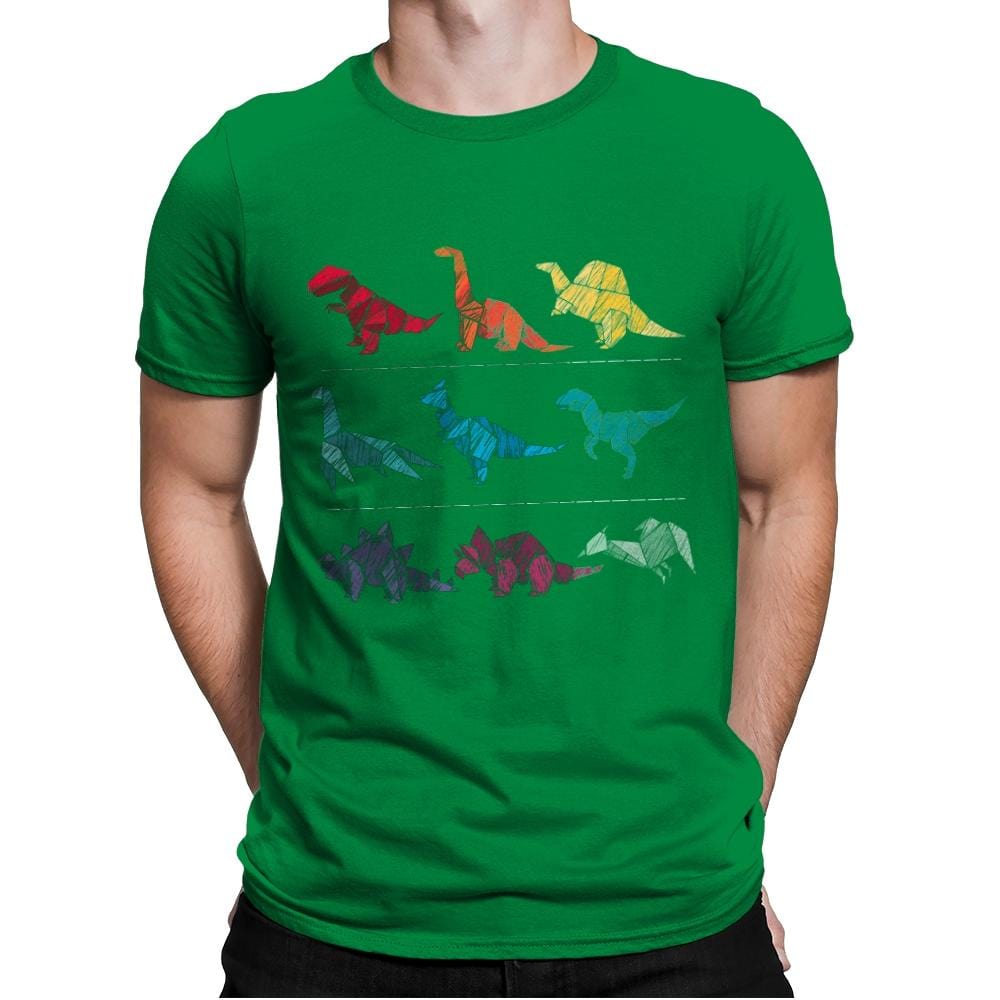 Embroidery Dinosaurs - Mens Premium T-Shirts RIPT Apparel Small / Kelly