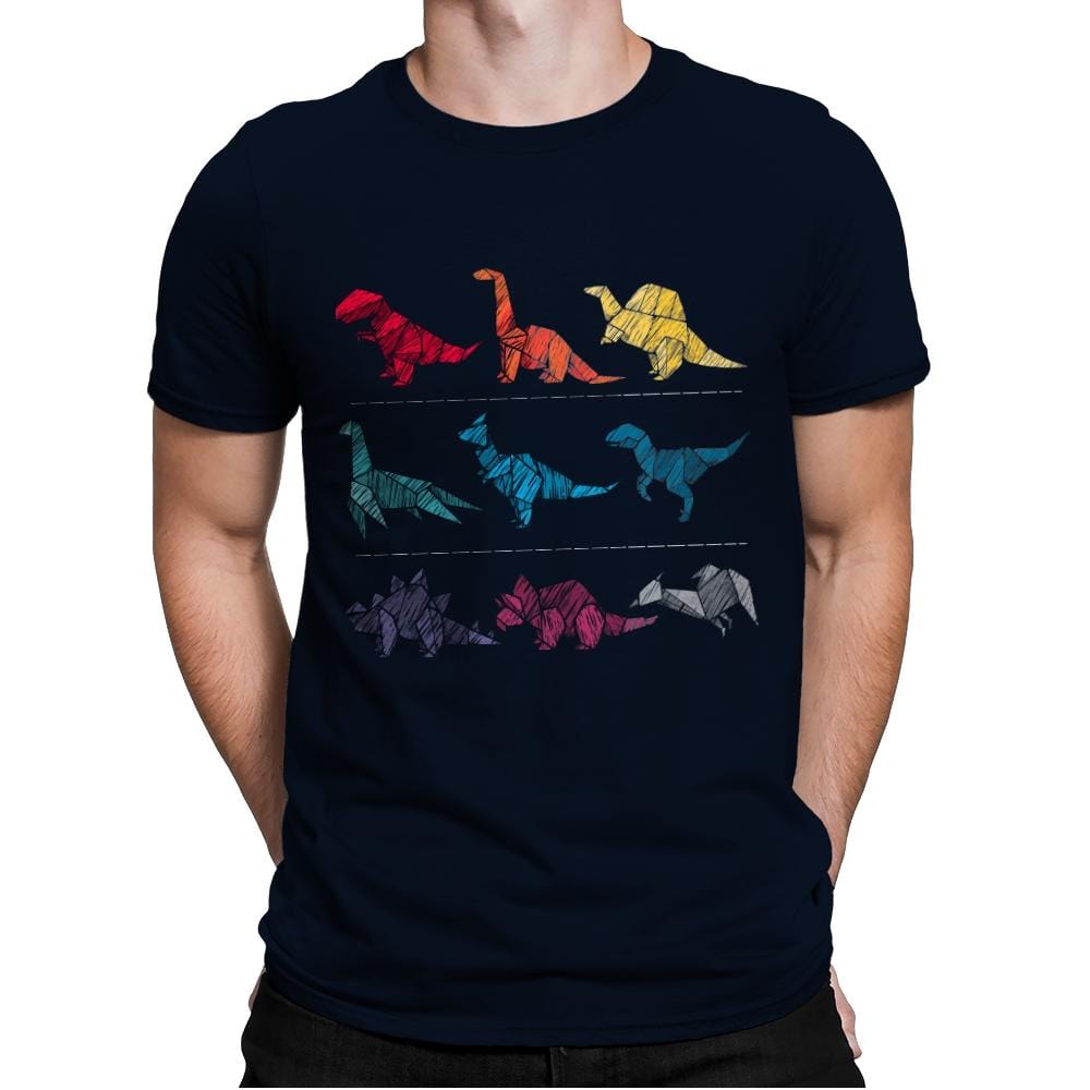Embroidery Dinosaurs - Mens Premium T-Shirts RIPT Apparel Small / Midnight Navy