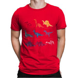 Embroidery Dinosaurs - Mens Premium T-Shirts RIPT Apparel Small / Red