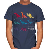 Embroidery Dinosaurs - Mens T-Shirts RIPT Apparel Small / Navy