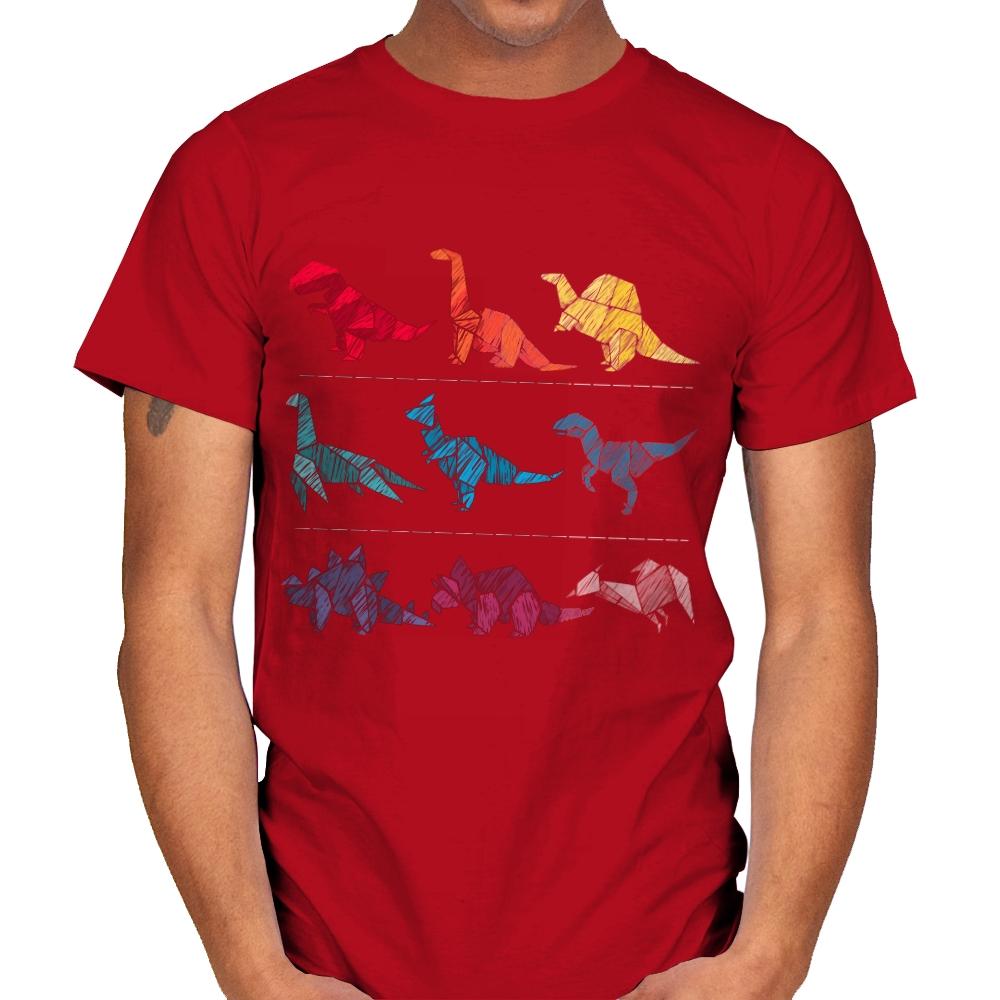 Embroidery Dinosaurs - Mens T-Shirts RIPT Apparel Small / Red