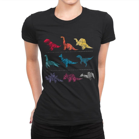 Embroidery Dinosaurs - Womens Premium T-Shirts RIPT Apparel Small / Black
