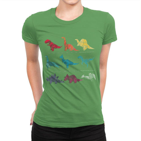 Embroidery Dinosaurs - Womens Premium T-Shirts RIPT Apparel Small / Kelly
