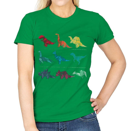 Embroidery Dinosaurs - Womens T-Shirts RIPT Apparel Small / Irish Green
