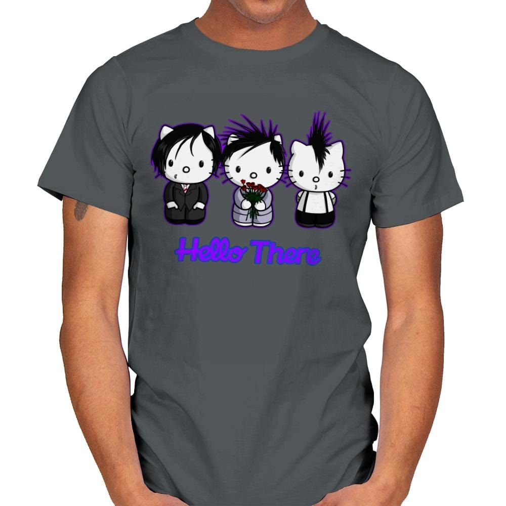 Emo Kitties - Mens T-Shirts RIPT Apparel Small / Charcoal