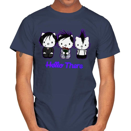 Emo Kitties - Mens T-Shirts RIPT Apparel Small / Navy