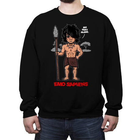 Emo Sapiens - Crew Neck Sweatshirt Crew Neck Sweatshirt RIPT Apparel Small / Black