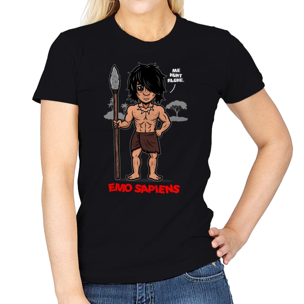 Emo Sapiens - Womens T-Shirts RIPT Apparel Small / Black