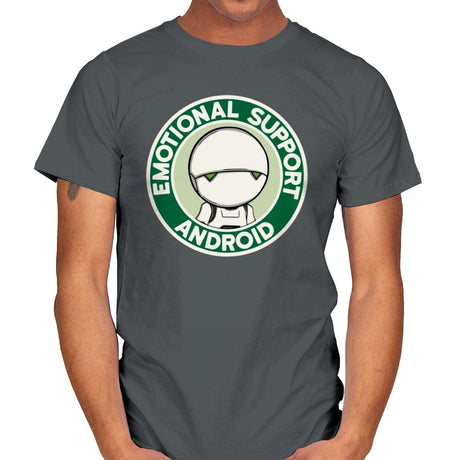 Emotional Support Android - Mens T-Shirts RIPT Apparel Small / Charcoal