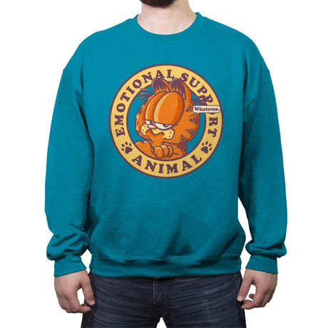 Emotional Support Cat - Crew Neck Sweatshirt Crew Neck Sweatshirt RIPT Apparel Small / Antique Sapphire