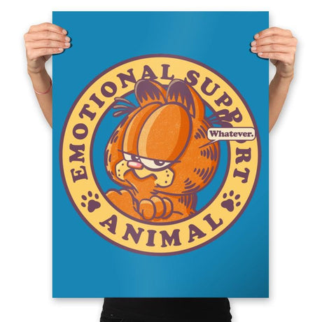 Emotional Support Cat - Prints Posters RIPT Apparel 18x24 / Sapphire