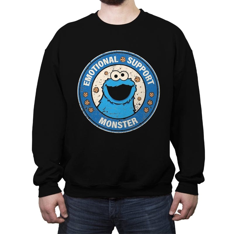 Emotional Support Monster - Crew Neck Sweatshirt Crew Neck Sweatshirt RIPT Apparel Small / Black