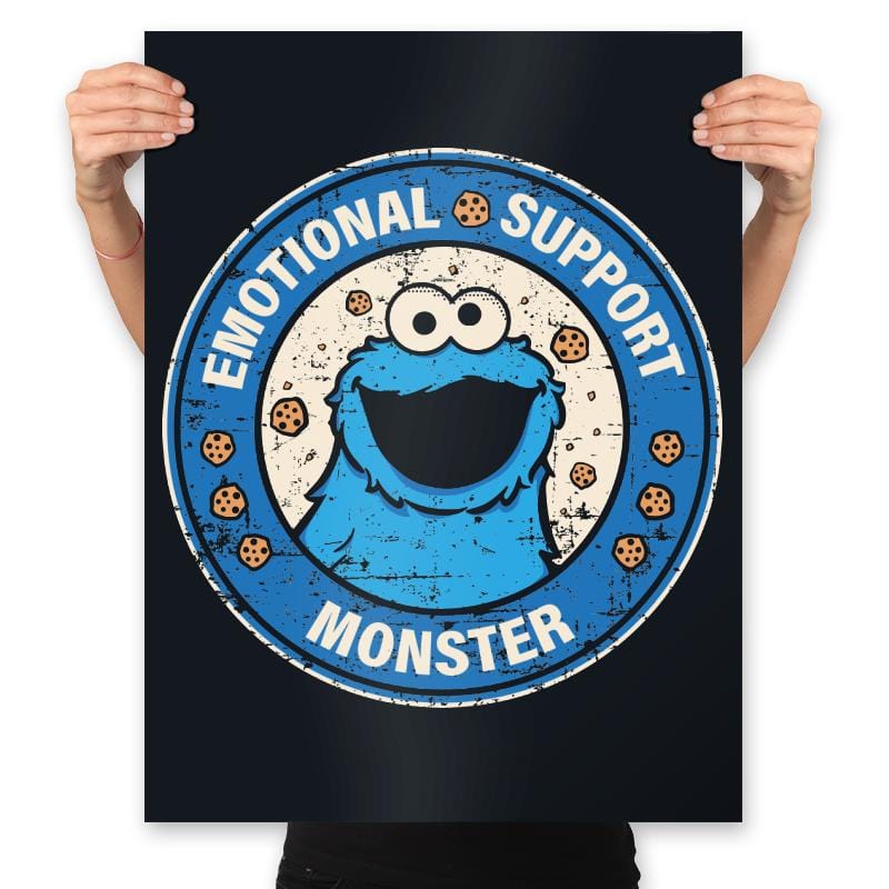 Emotional Support Monster - Prints Posters RIPT Apparel 18x24 / Black