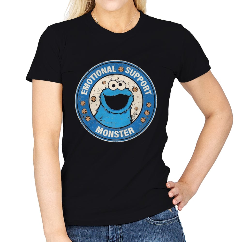 Emotional Support Monster - Womens T-Shirts RIPT Apparel Small / Black