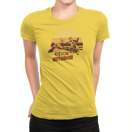 Endor is Extreme Exclusive - Womens Premium T-Shirts RIPT Apparel Small / Vibrant Yellow