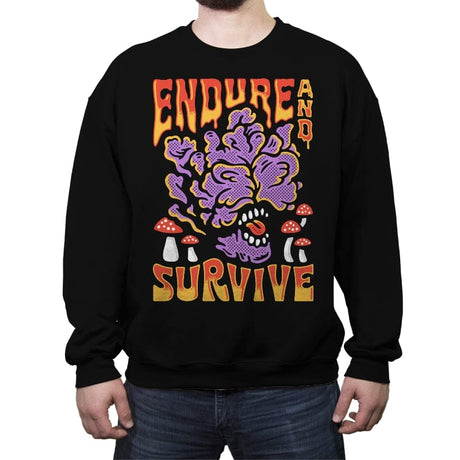Endure And Survive - Crew Neck Sweatshirt Crew Neck Sweatshirt RIPT Apparel Small / Black