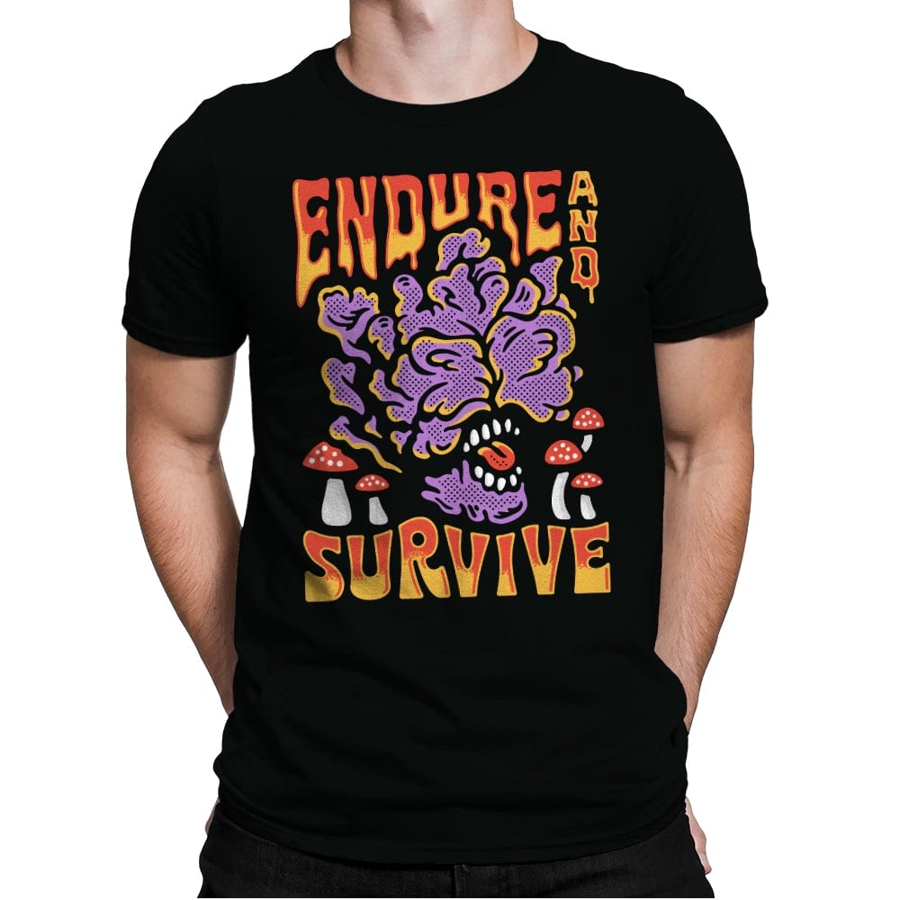 Endure And Survive - Mens Premium T-Shirts RIPT Apparel Small / Black