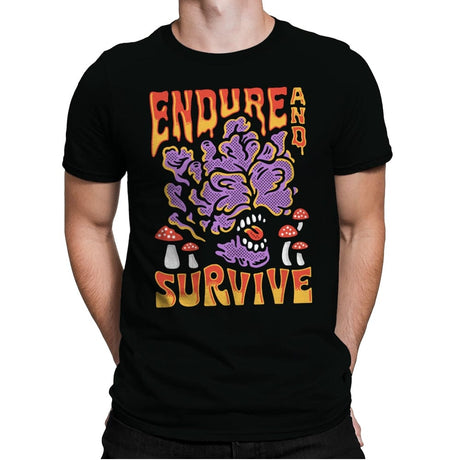 Endure And Survive - Mens Premium T-Shirts RIPT Apparel Small / Black