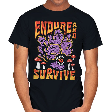 Endure And Survive - Mens T-Shirts RIPT Apparel Small / Black