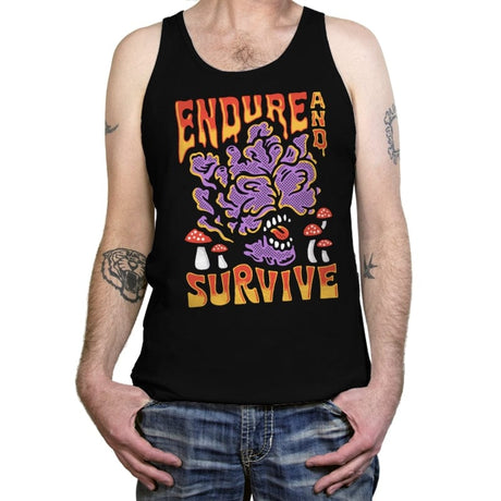 Endure And Survive - Tanktop Tanktop RIPT Apparel X-Small / Black