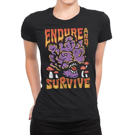 Endure And Survive - Womens Premium T-Shirts RIPT Apparel Small / Black