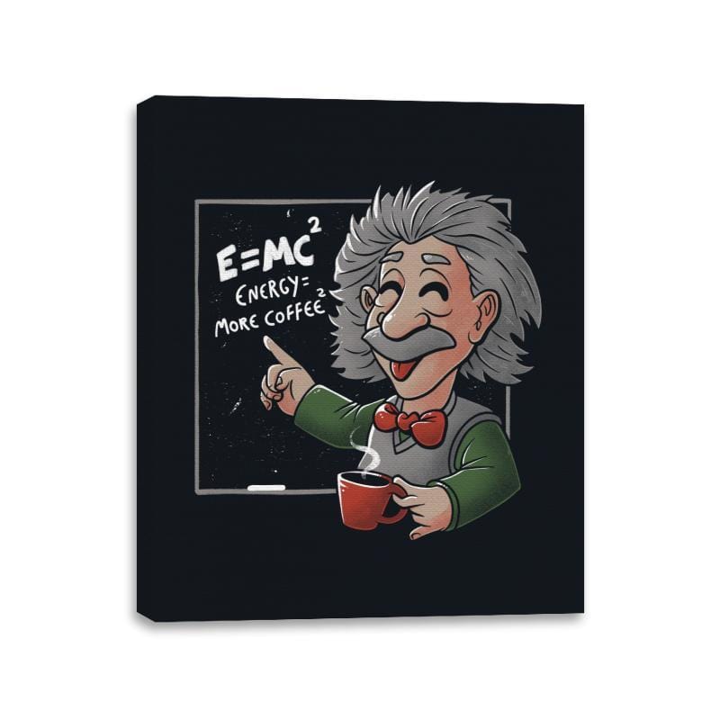 Energy = More Coffee - Canvas Wraps Canvas Wraps RIPT Apparel 11x14 / Black