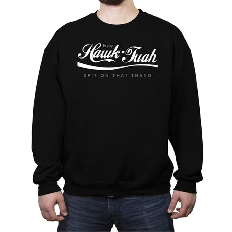 Enjoy Hawk Tuah - Crew Neck Sweatshirt Crew Neck Sweatshirt RIPT Apparel Small / Black