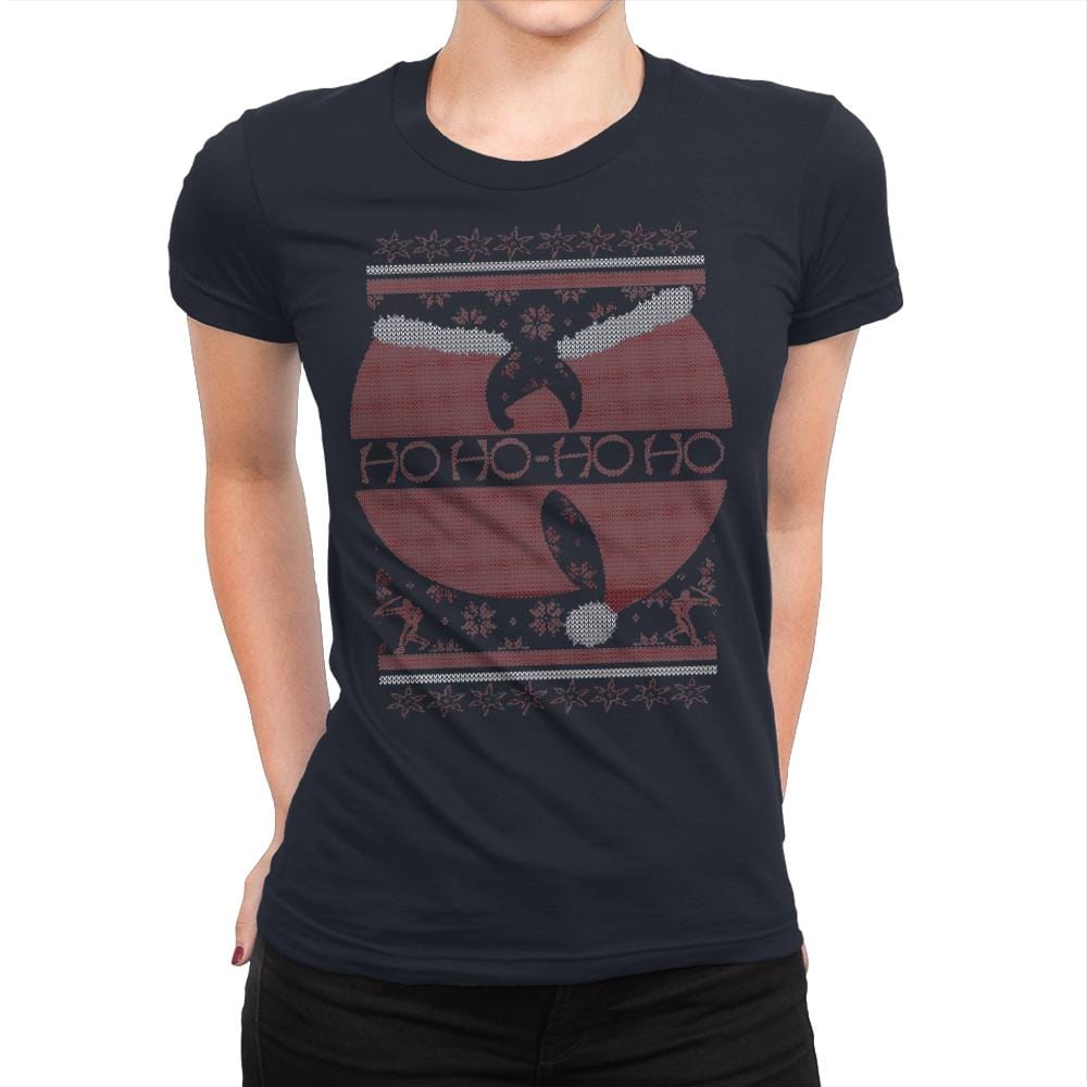 Enter the 25th of December - Ugly Holiday - Womens Premium T-Shirts RIPT Apparel Small / Midnight Navy