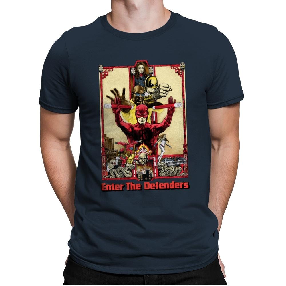Enter the Defenders - Best Seller - Mens Premium T-Shirts RIPT Apparel Small / Indigo