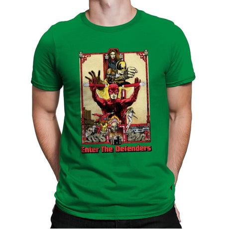 Enter the Defenders - Best Seller - Mens Premium T-Shirts RIPT Apparel Small / Kelly Green